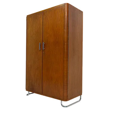 Armadio Bauhaus con dettagli cromati, anni '30