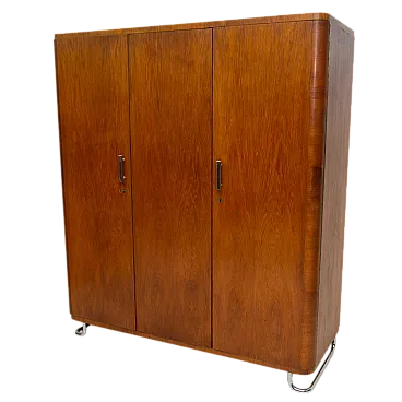 Armadio Bauhaus con dettagli cromati, anni '30