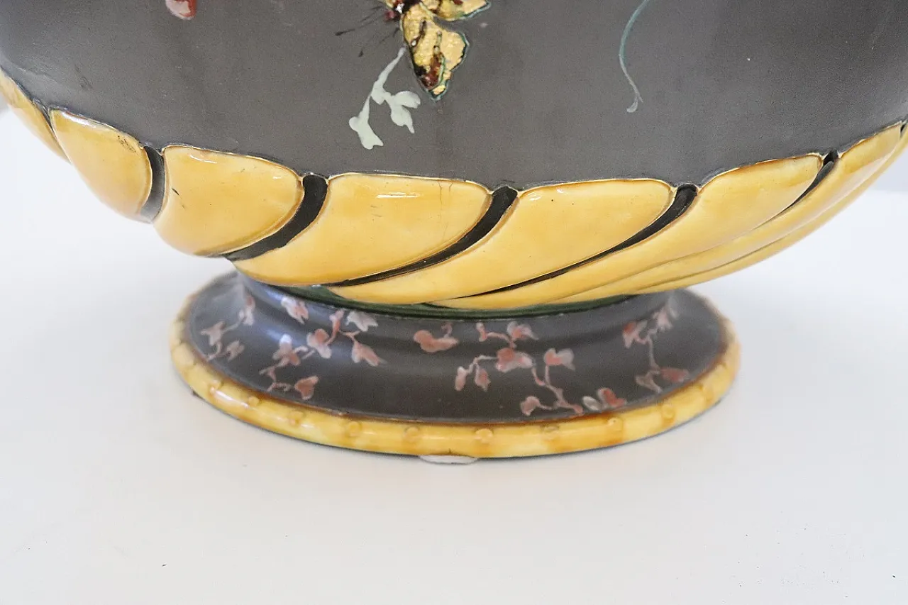 Ceramic vase with floral decoration, 80s 4