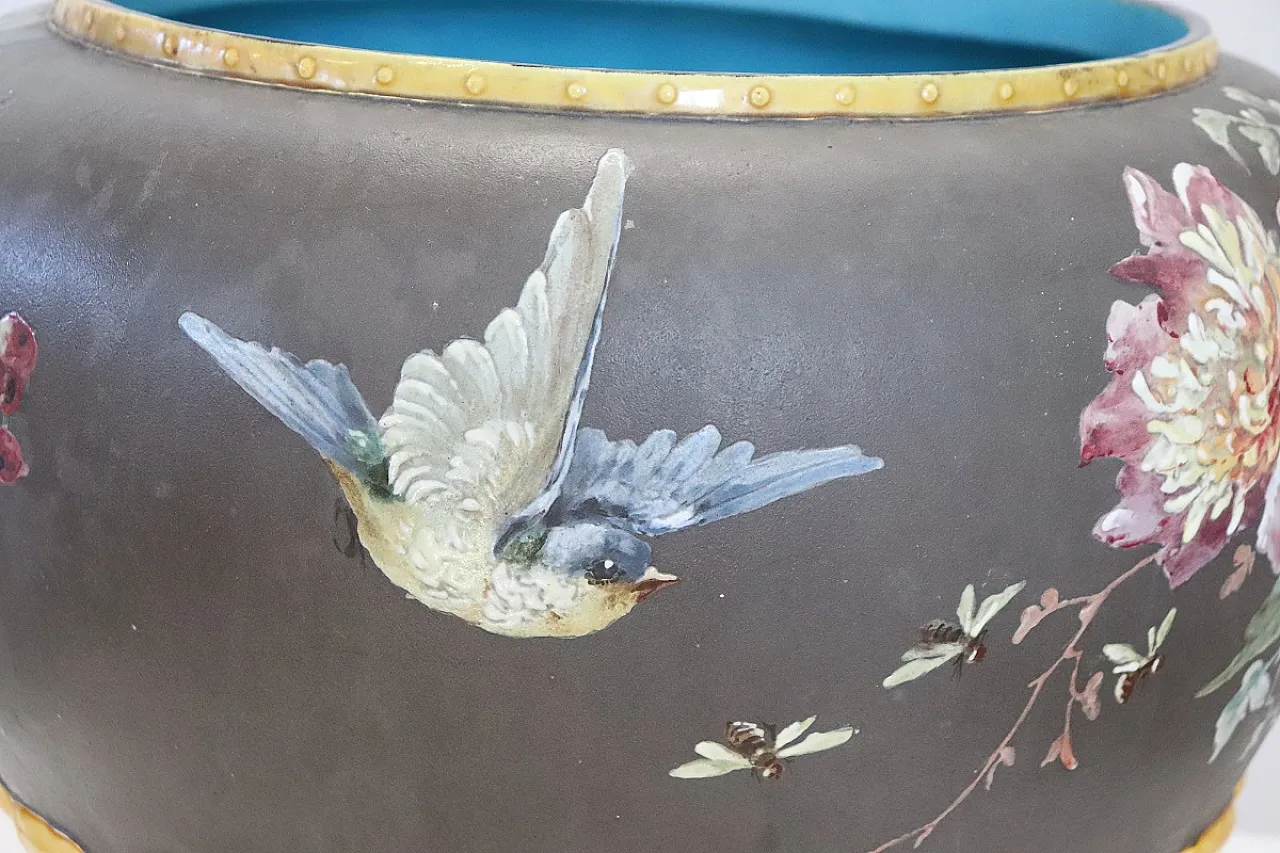 Ceramic vase with floral decoration, 80s 6