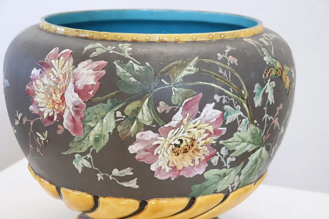 Ceramic vase with floral decoration, 80s 7