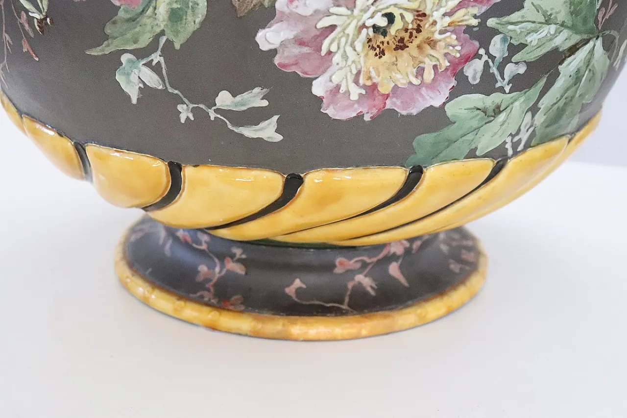 Ceramic vase with floral decoration, 80s 8