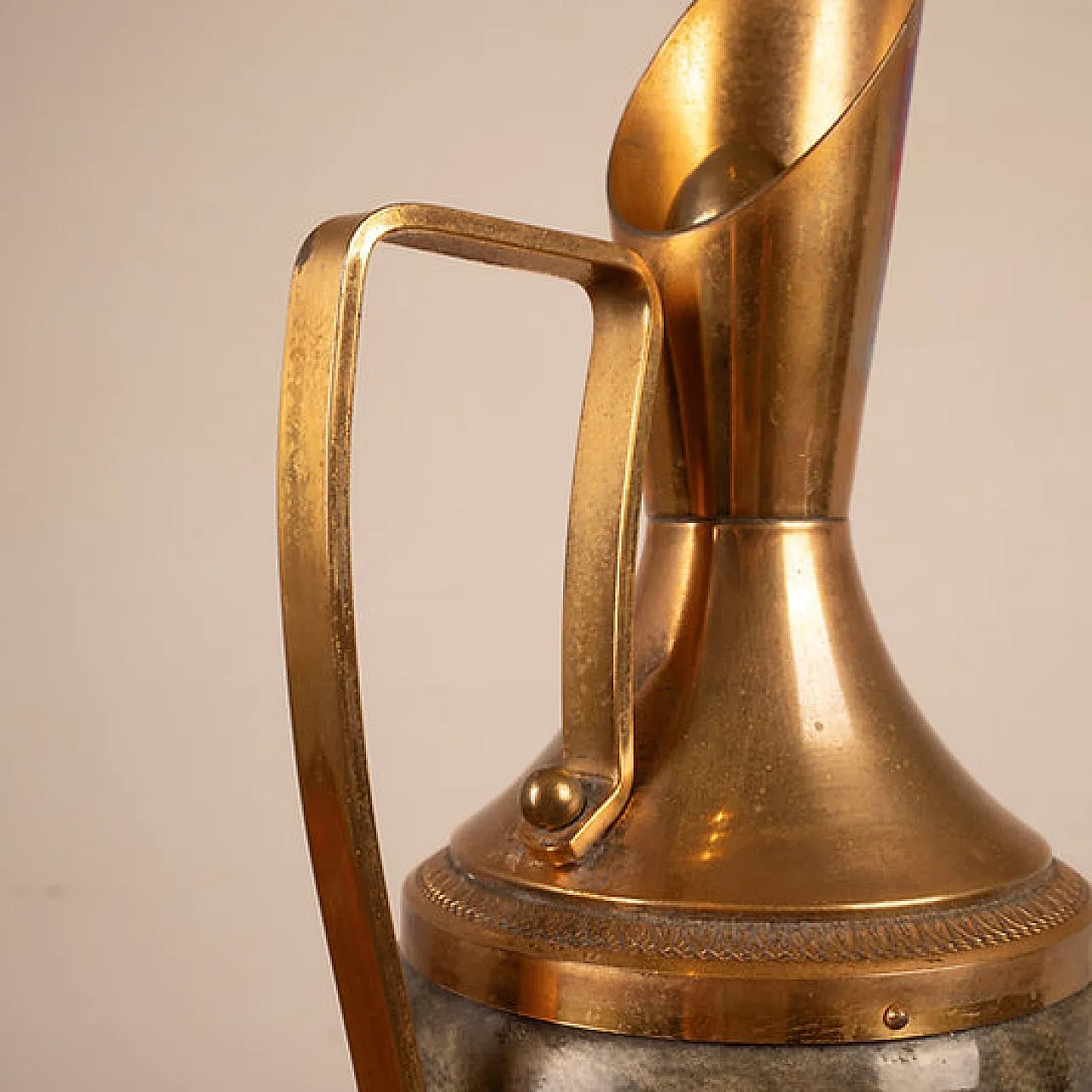 Grey parchment and brass thermos flask by Aldo Tura, 1960s 11