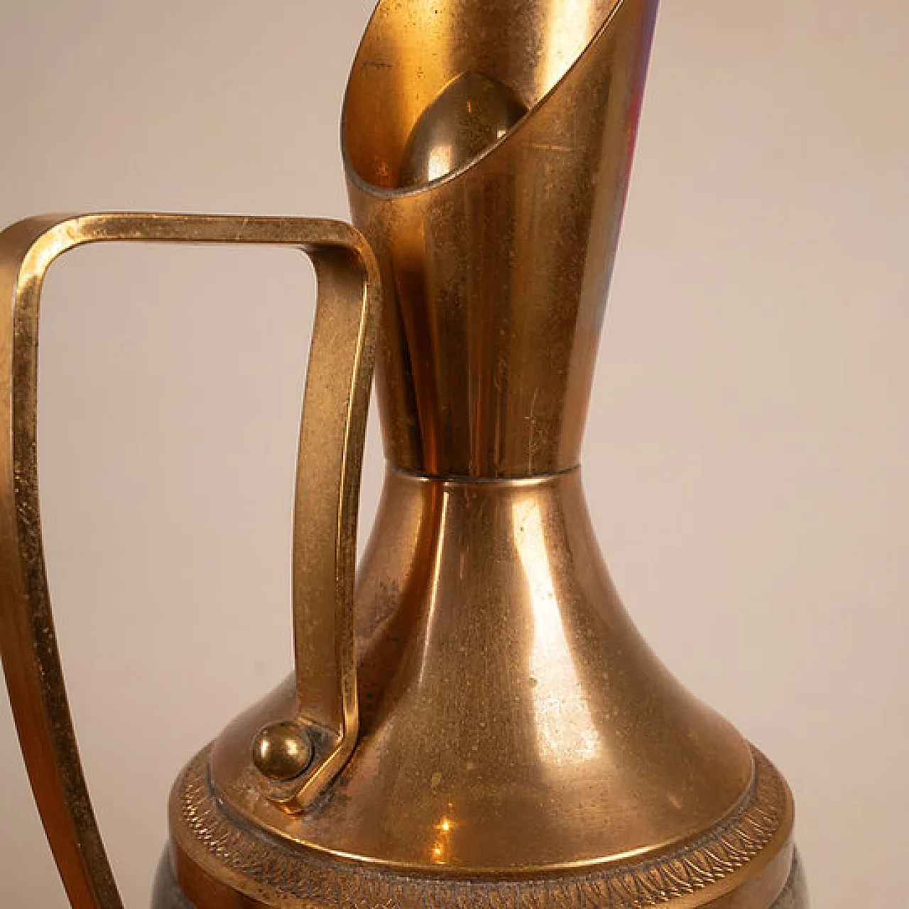 Grey parchment and brass thermos flask by Aldo Tura, 1960s 15