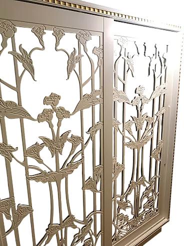 Double door glass ornate oak wardrobe Halley, 2000s