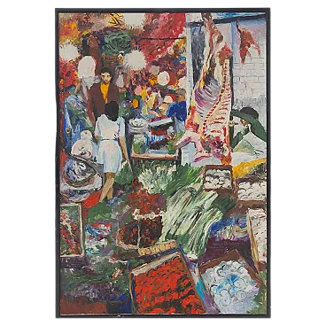 La Vucciria, olio su tela di Mario Berrino, anni '90