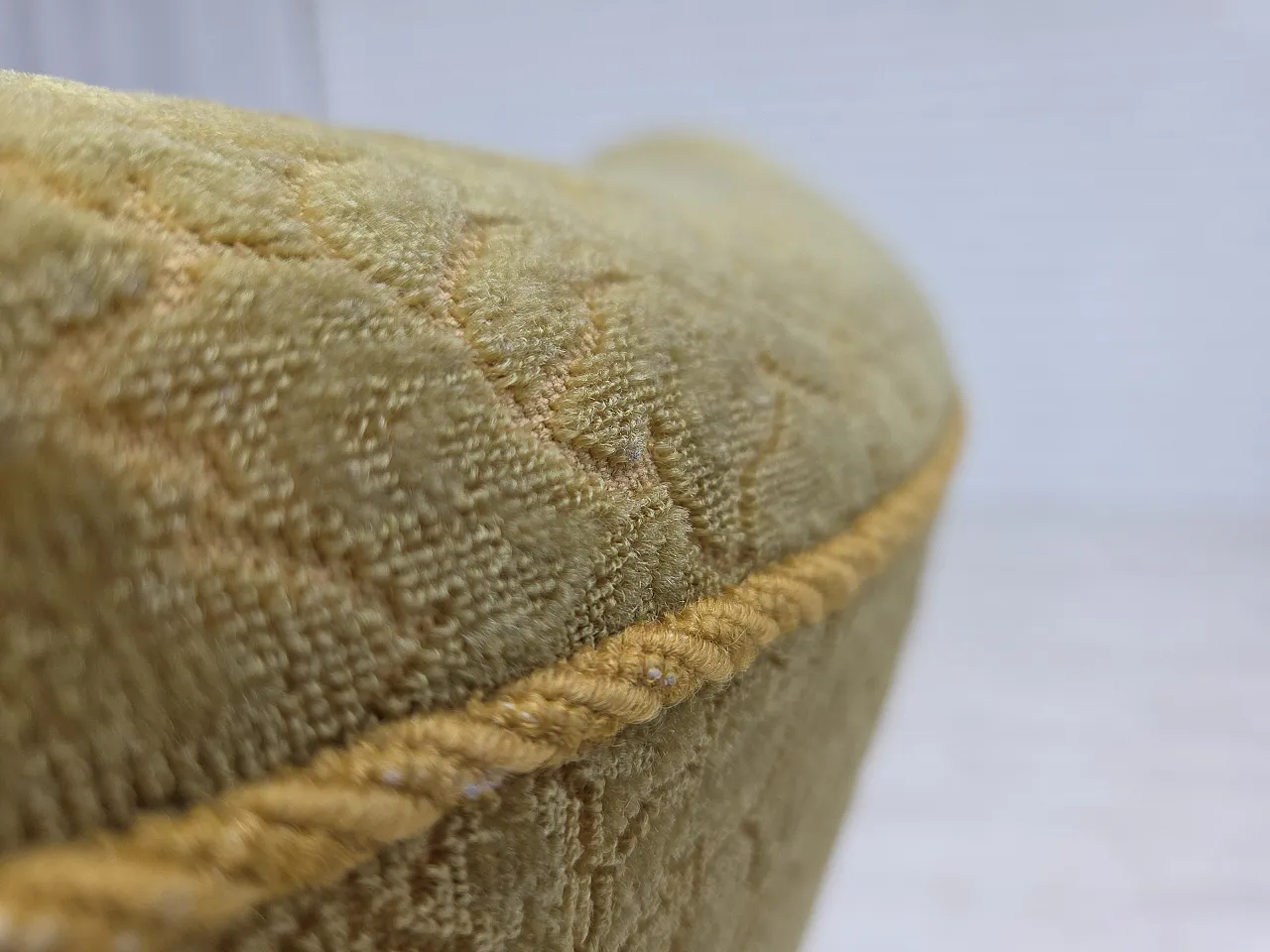 Danish armchair cotton/wool fabric solid oak wood, 1960s 16