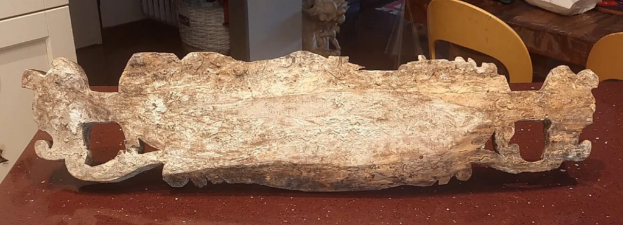 Scultura antica, chiave in legno di carretto siciliano, '800 12