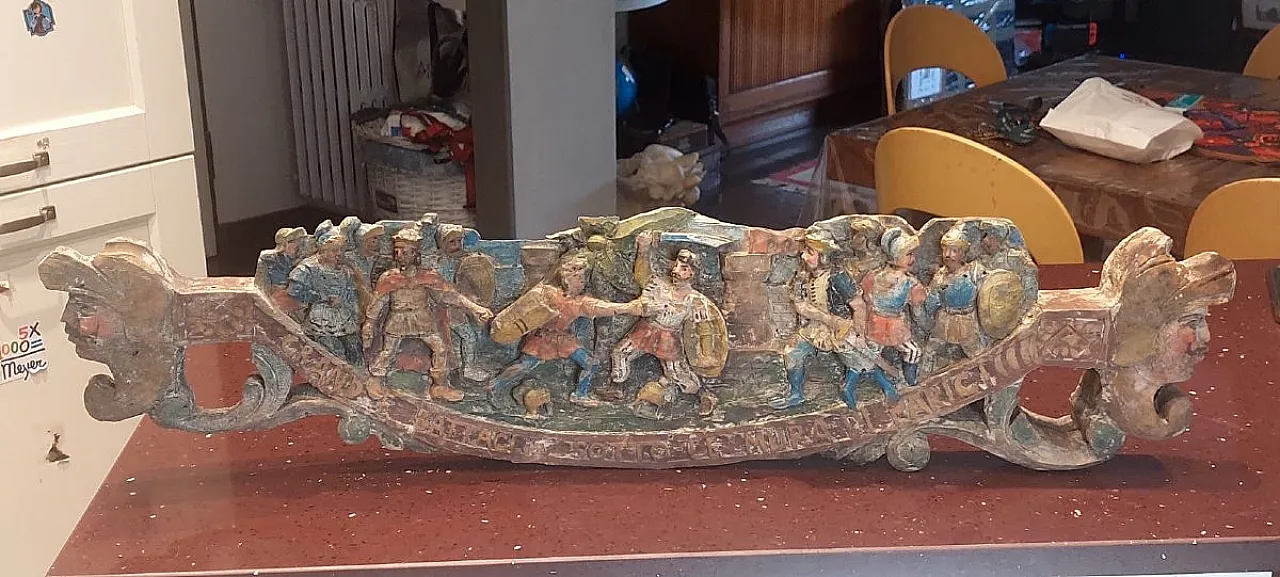 Chiave del carretto siciliano in legno intagliato, '800 5