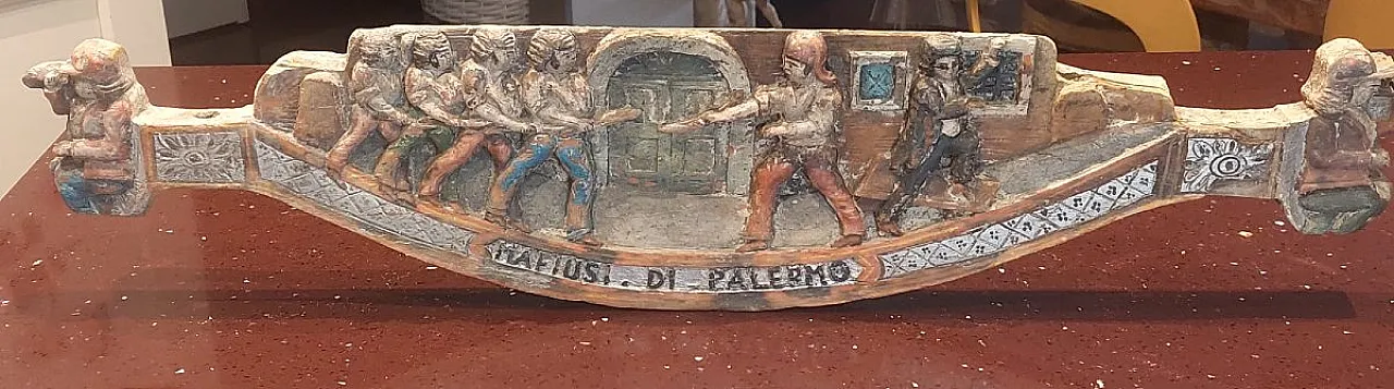 Chiave del carretto siciliano in legno intagliato, '800 6