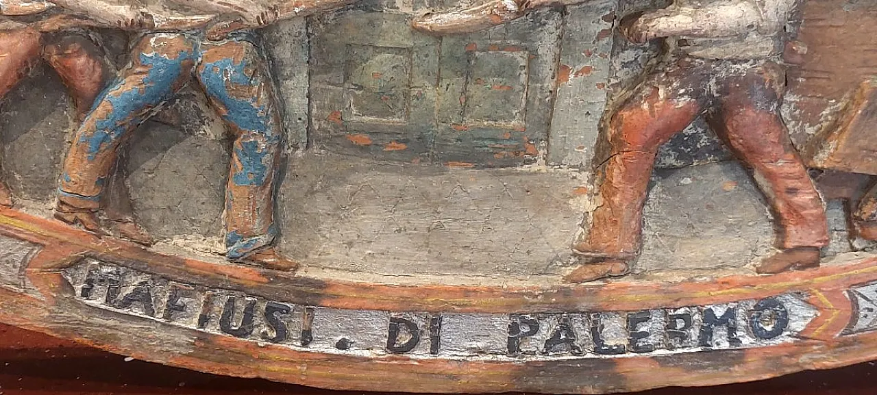 Chiave del carretto siciliano in legno intagliato, '800 7