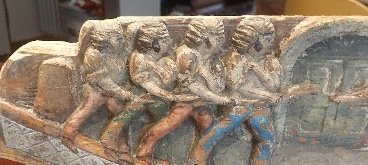 Chiave del carretto siciliano in legno intagliato, '800 9