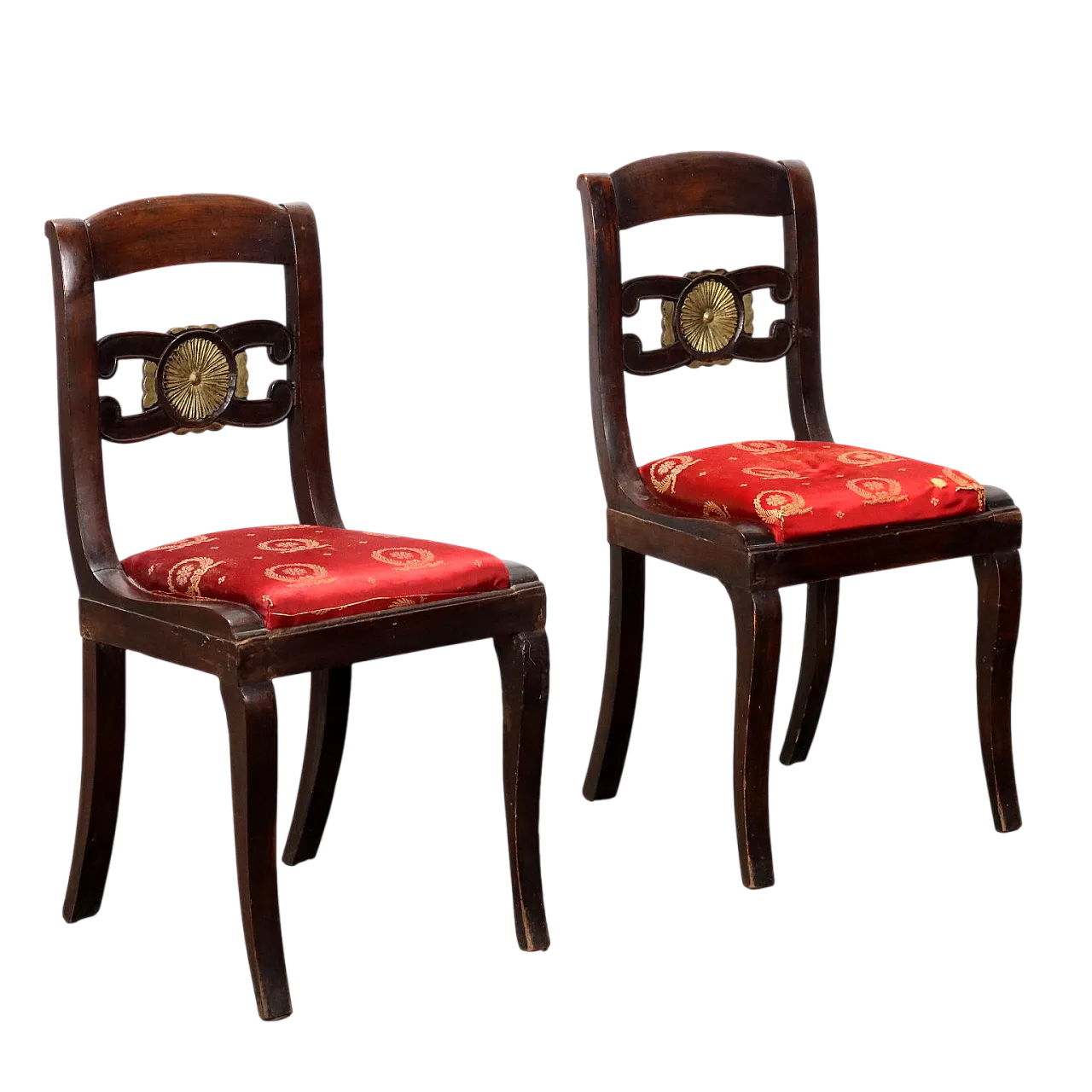 Pair of Directoire walnut chairs, early 19th century 9