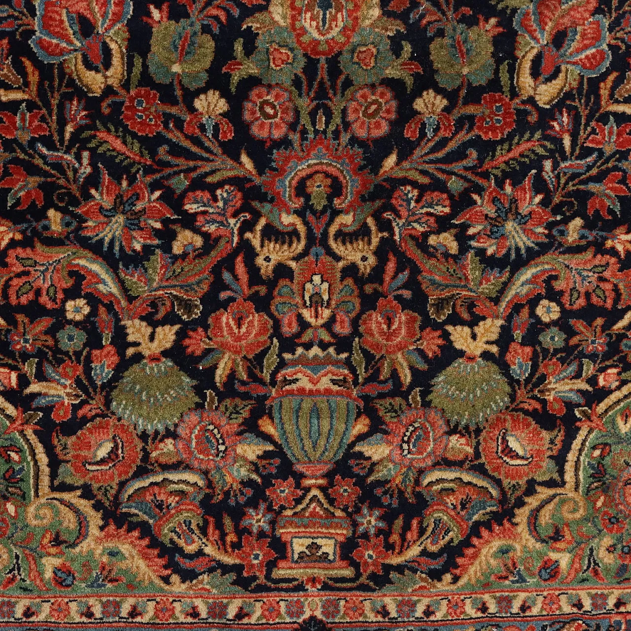 Tappeto Mahall in cotone e lana, nodo grosso, fine '900 3