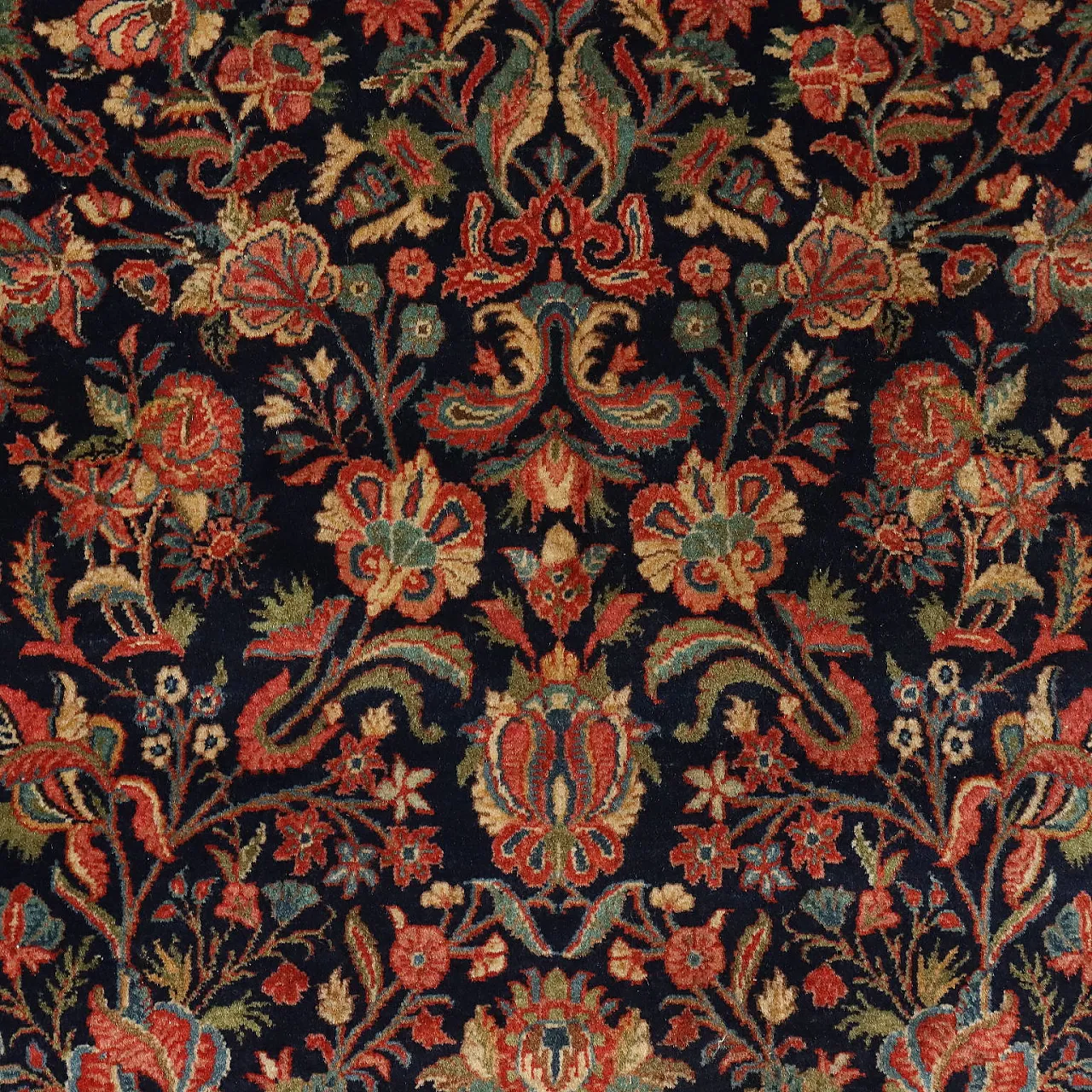 Tappeto Mahall in cotone e lana, nodo grosso, fine '900 4