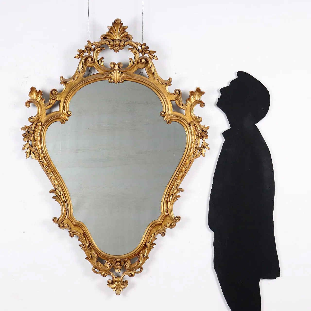 Specchio in stile rococò con tiglio dorato, '900 2