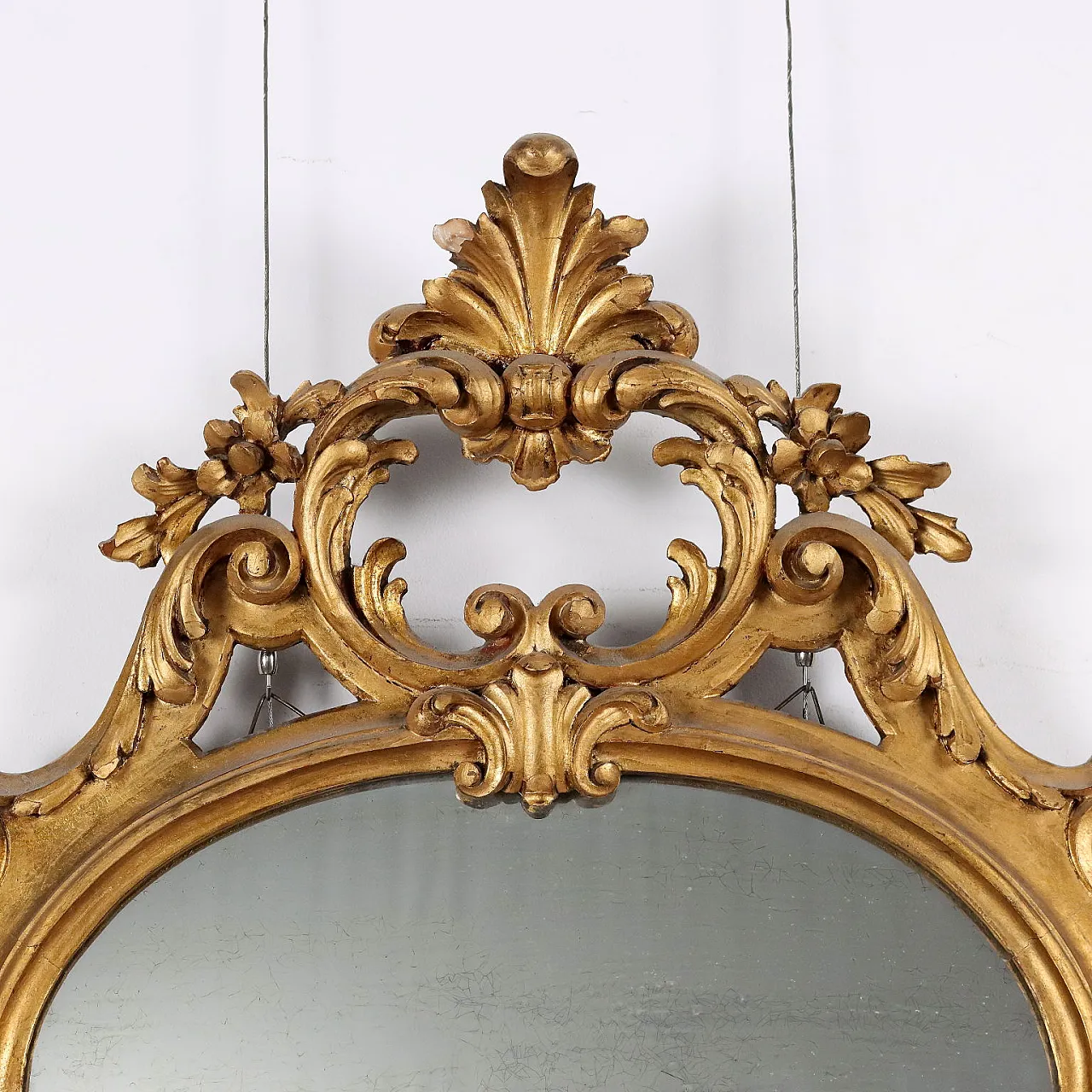 Specchio in stile rococò con tiglio dorato, '900 3