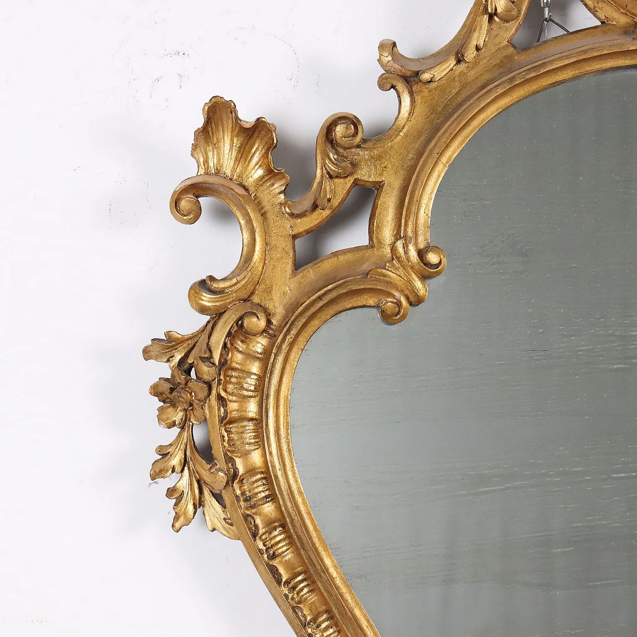 Specchio in stile rococò con tiglio dorato, '900 4