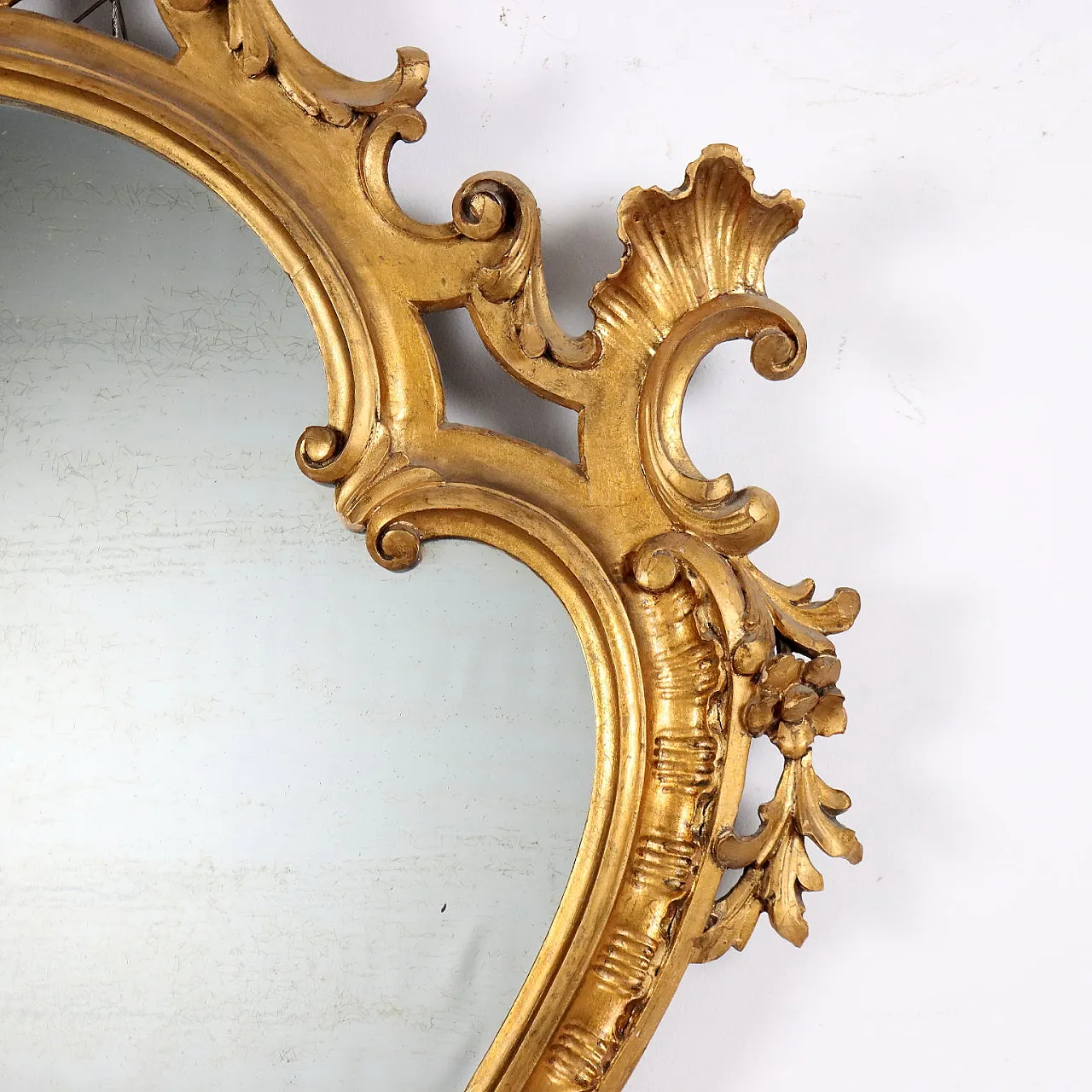 Specchio in stile rococò con tiglio dorato, '900 5