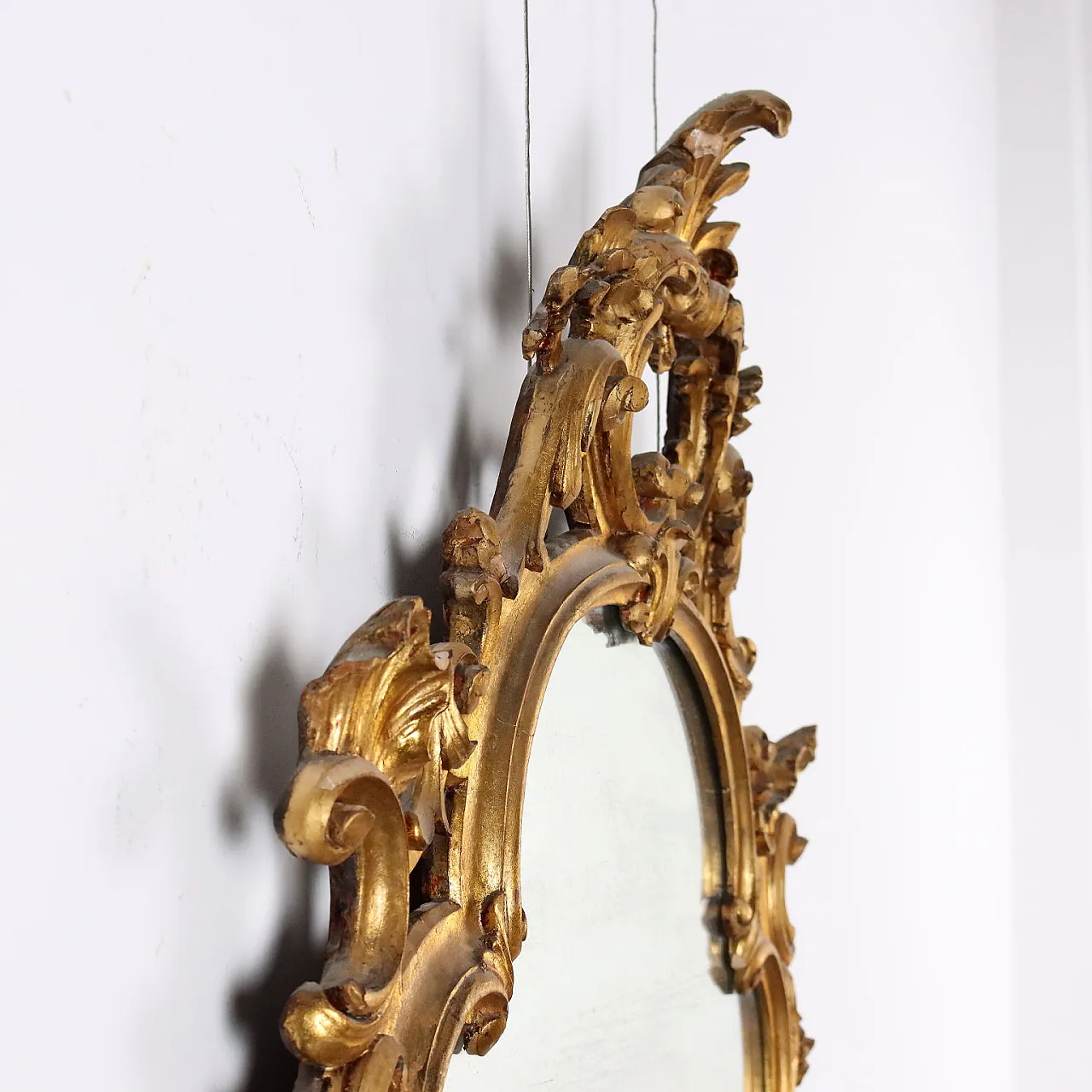 Specchio in stile rococò con tiglio dorato, '900 7