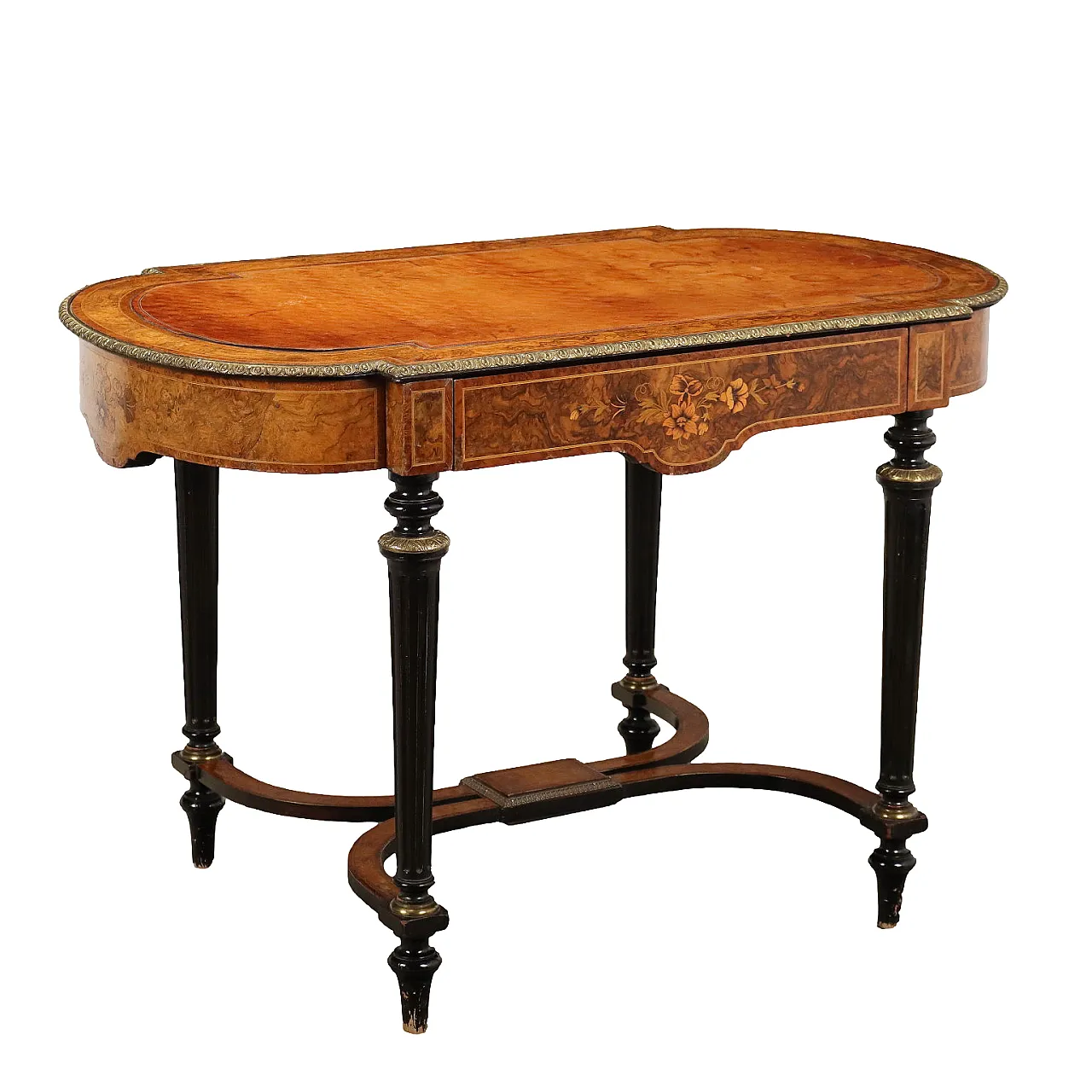 Walnut and maple burl desk by W.M. Johnson & Son, 19th century 1