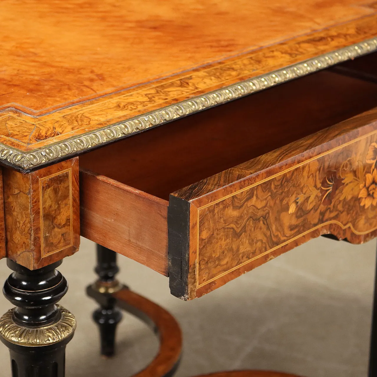 Walnut and maple burl desk by W.M. Johnson & Son, 19th century 6
