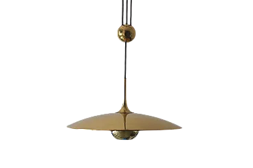Pendant lamp in brass by Florian Schulz, late 20t century