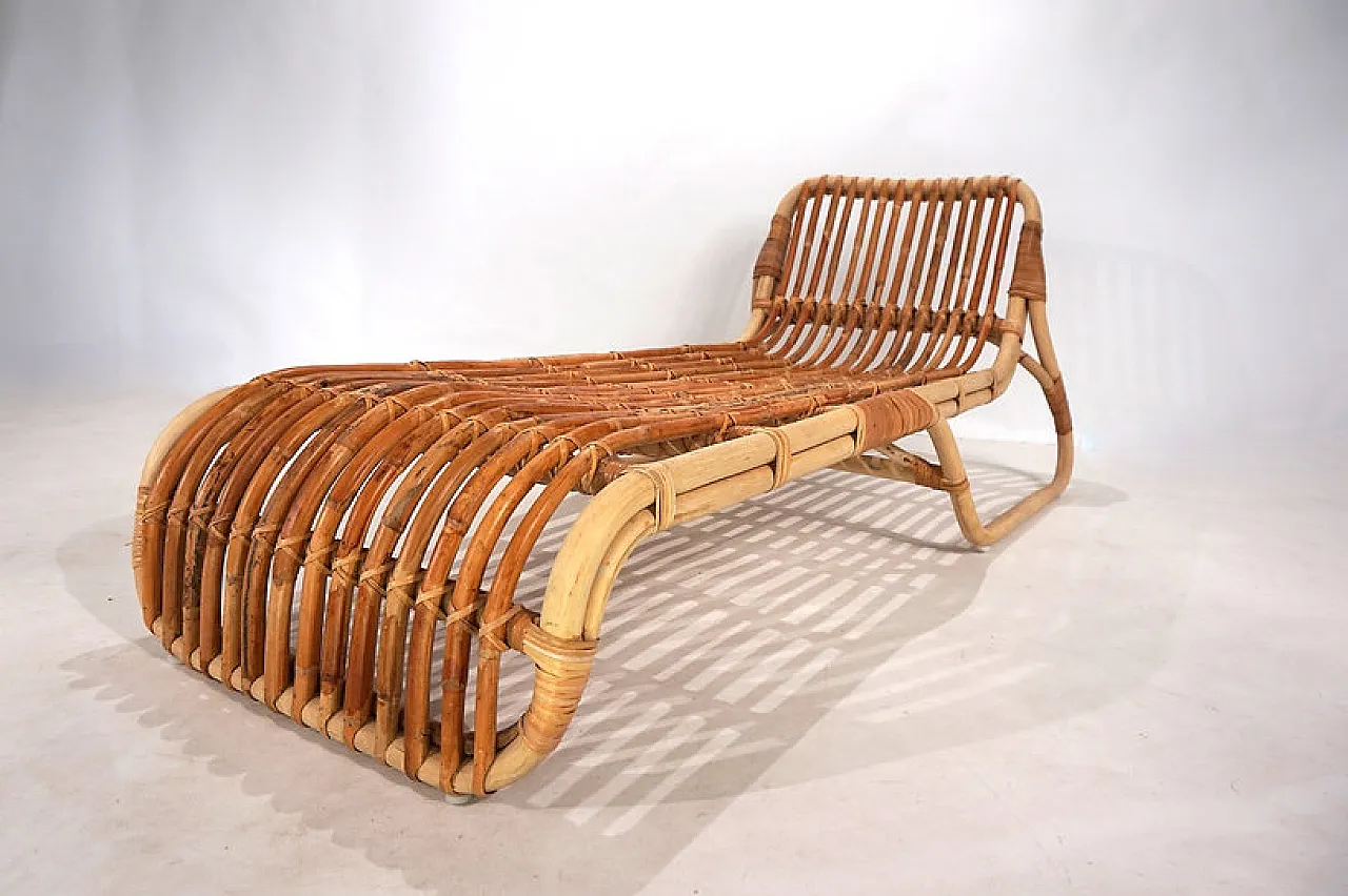 Lettino in bambù, 1970s 7