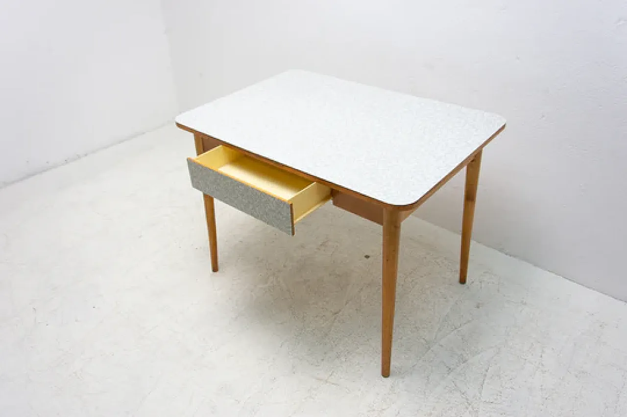 Midcentury formica and wood central table, 1960s 2