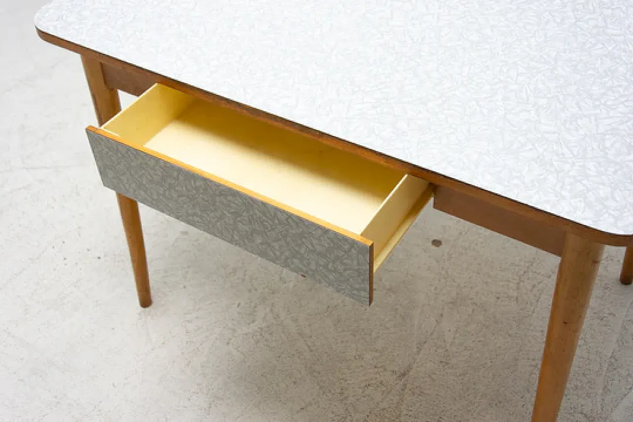 Midcentury formica and wood central table, 1960s 3