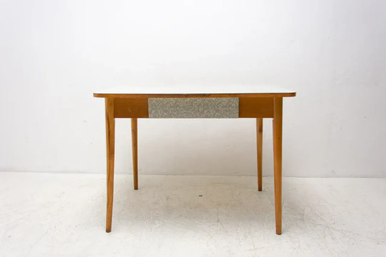 Midcentury formica and wood central table, 1960s 4