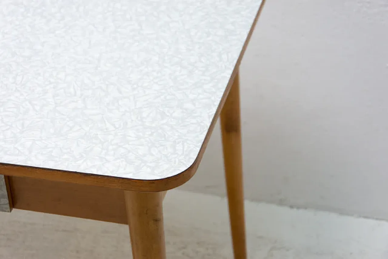 Midcentury formica and wood central table, 1960s 8