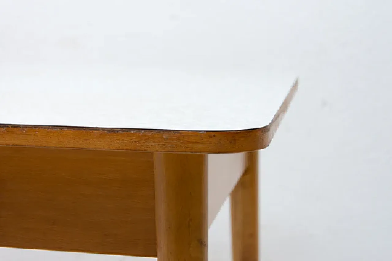 Midcentury formica and wood central table, 1960s 10
