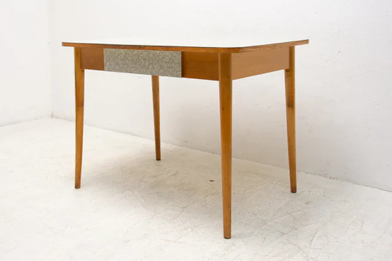 Midcentury formica and wood central table, 1960s 15