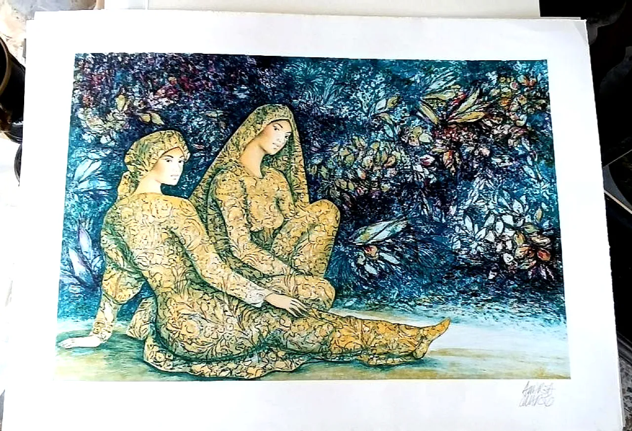Colour lithograph by Andrea Quarto, 20th century 1