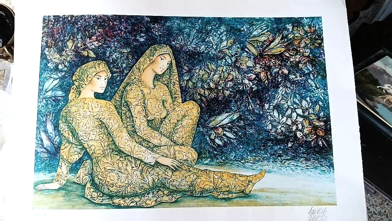 Colour lithograph by Andrea Quarto, 20th century 2
