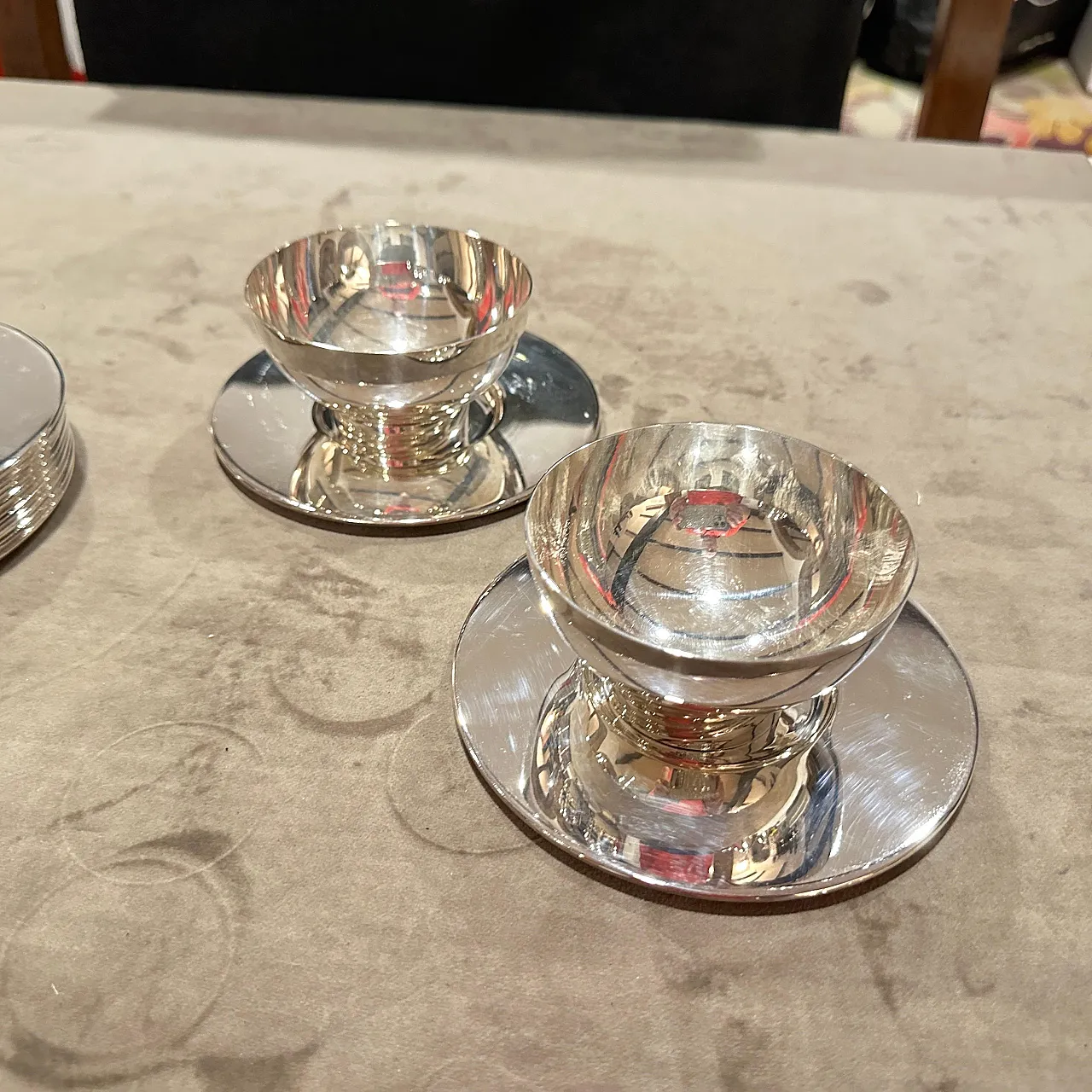 12 Minimalist ice cream bowls and plates by Lino Sabattini, 1980s 8