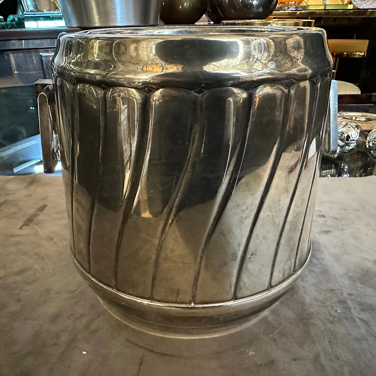 Silver plated wine cooler by Calegaro, 1980s 3