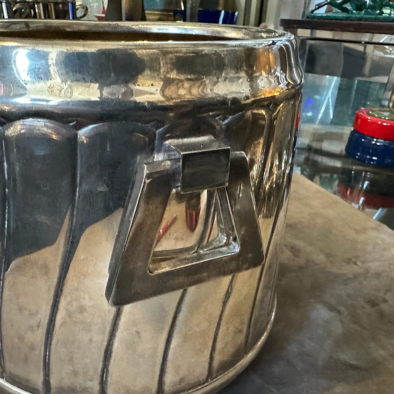 Silver plated wine cooler by Calegaro, 1980s 5