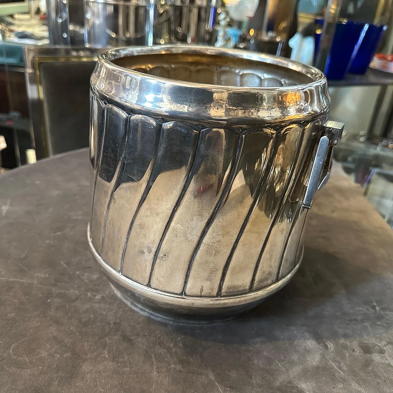 Silver plated wine cooler by Calegaro, 1980s 6