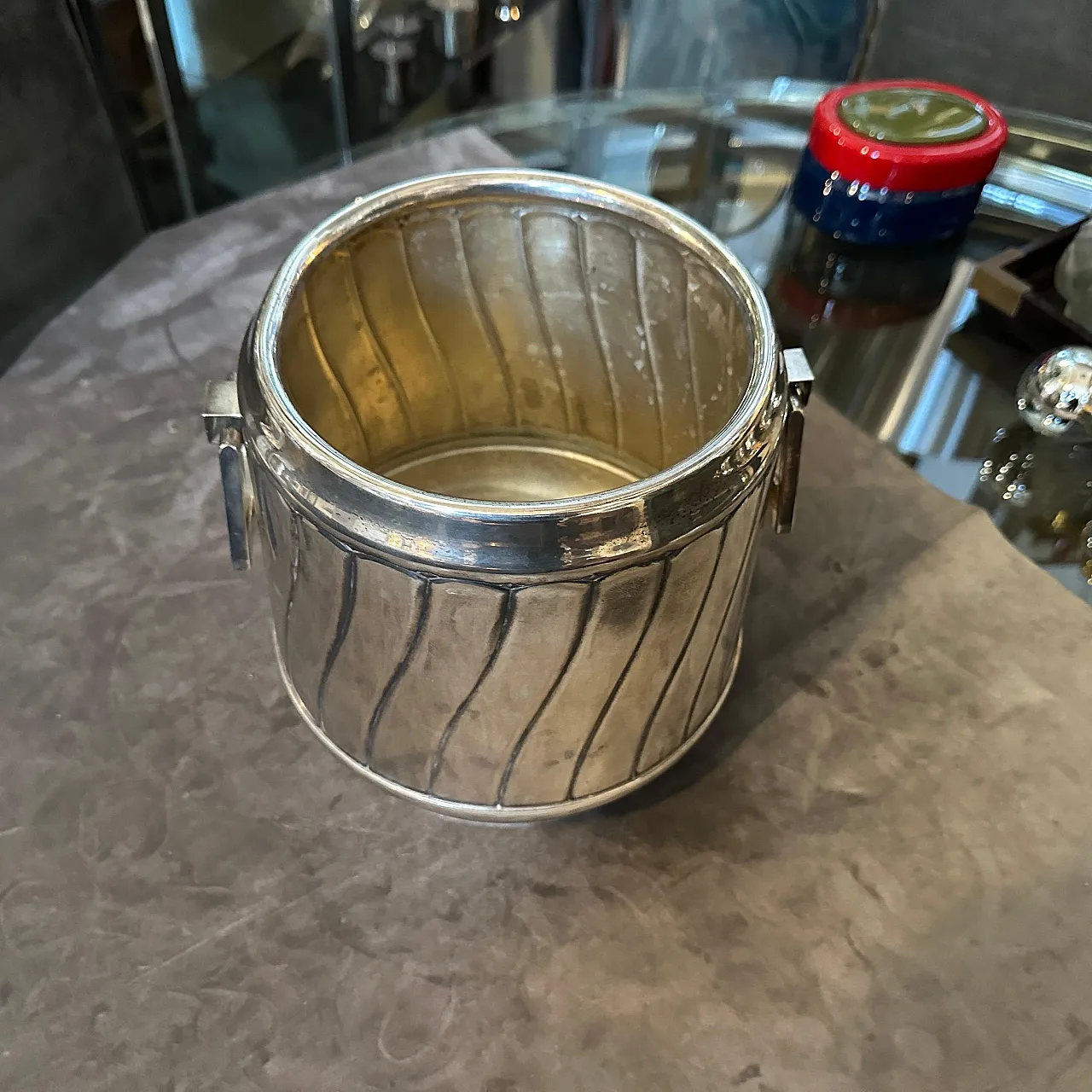 Silver plated wine cooler by Calegaro, 1980s 7