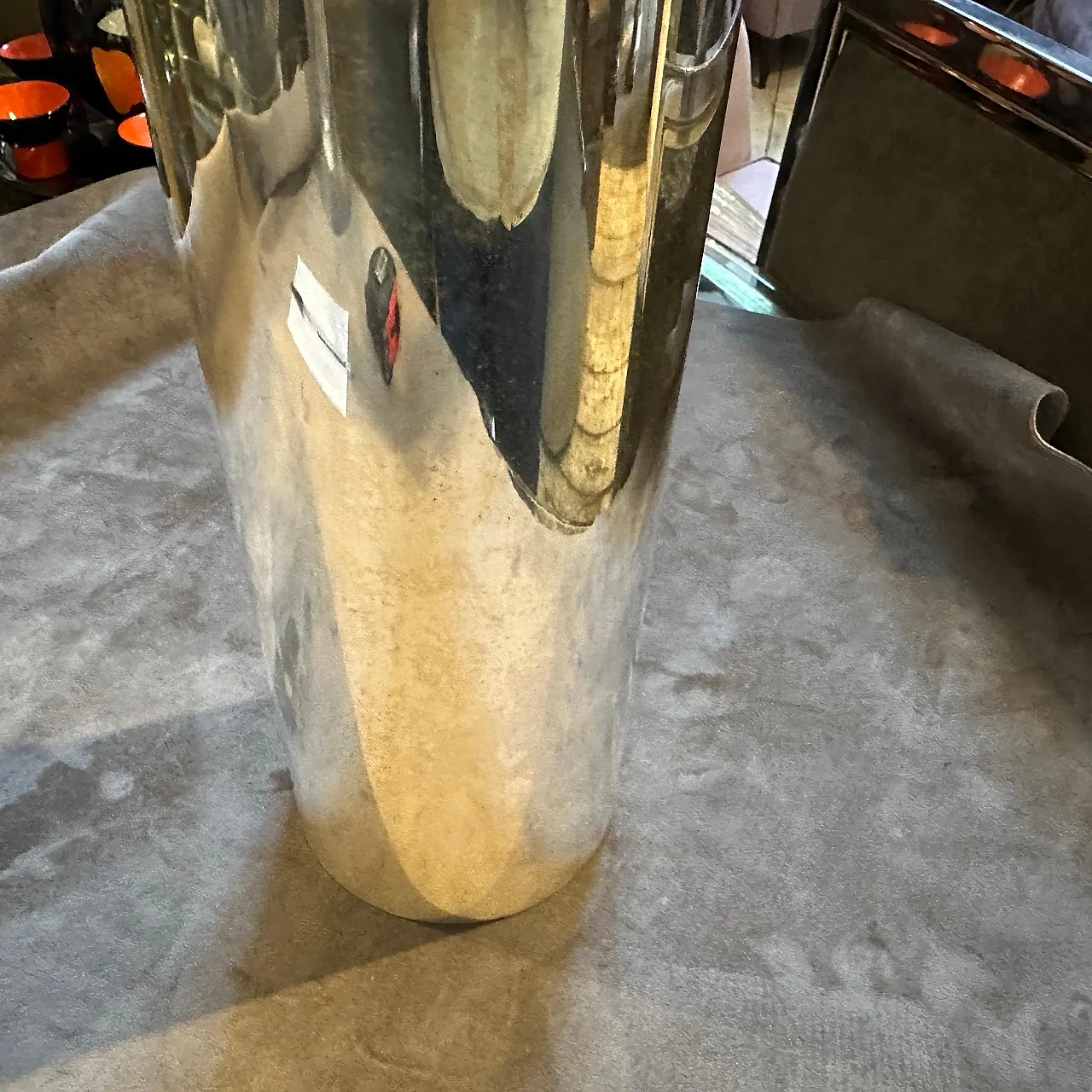 Sabattini style minimalist silver plated vase, 1970s 7