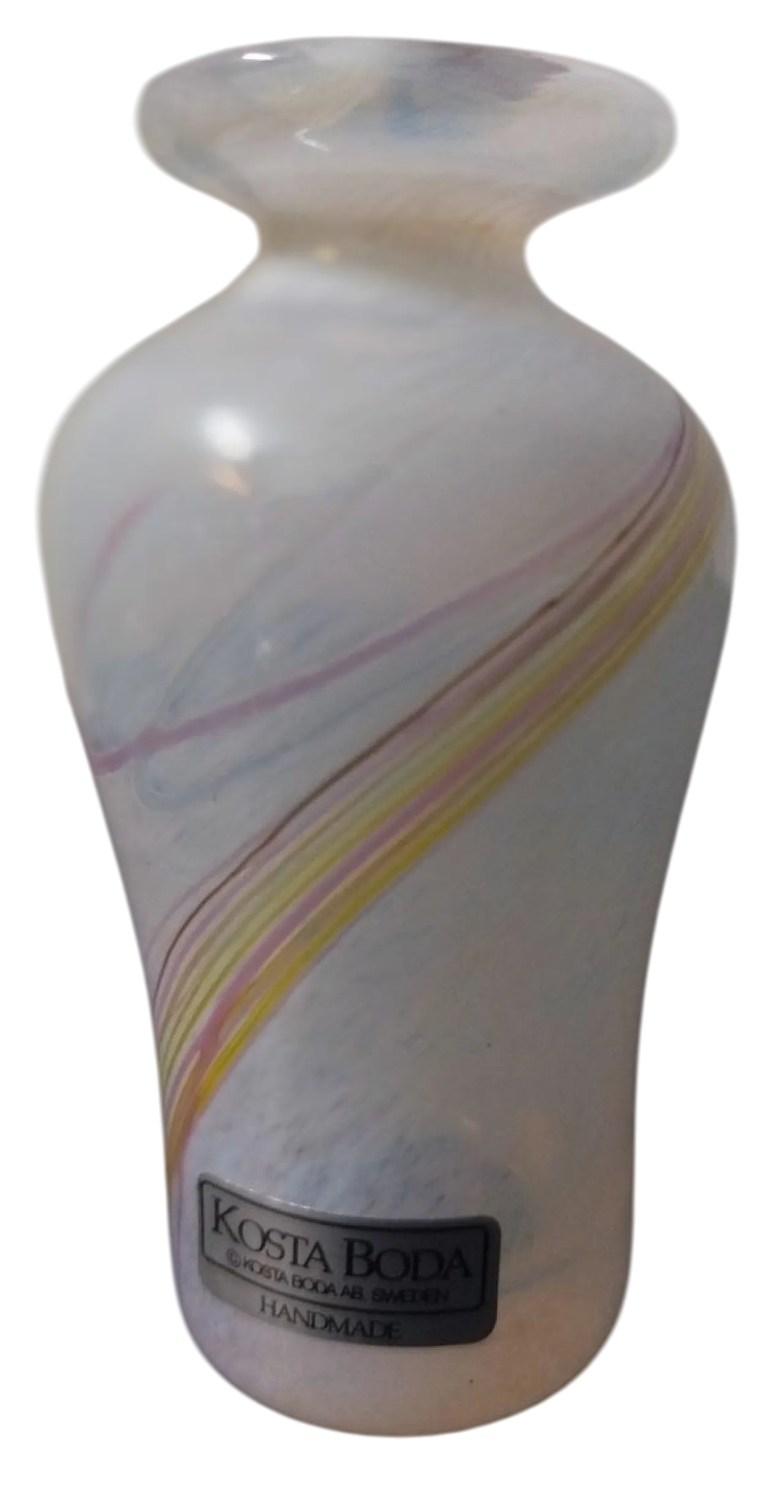 Rainbow blown glass vase by Kosta Boda 6