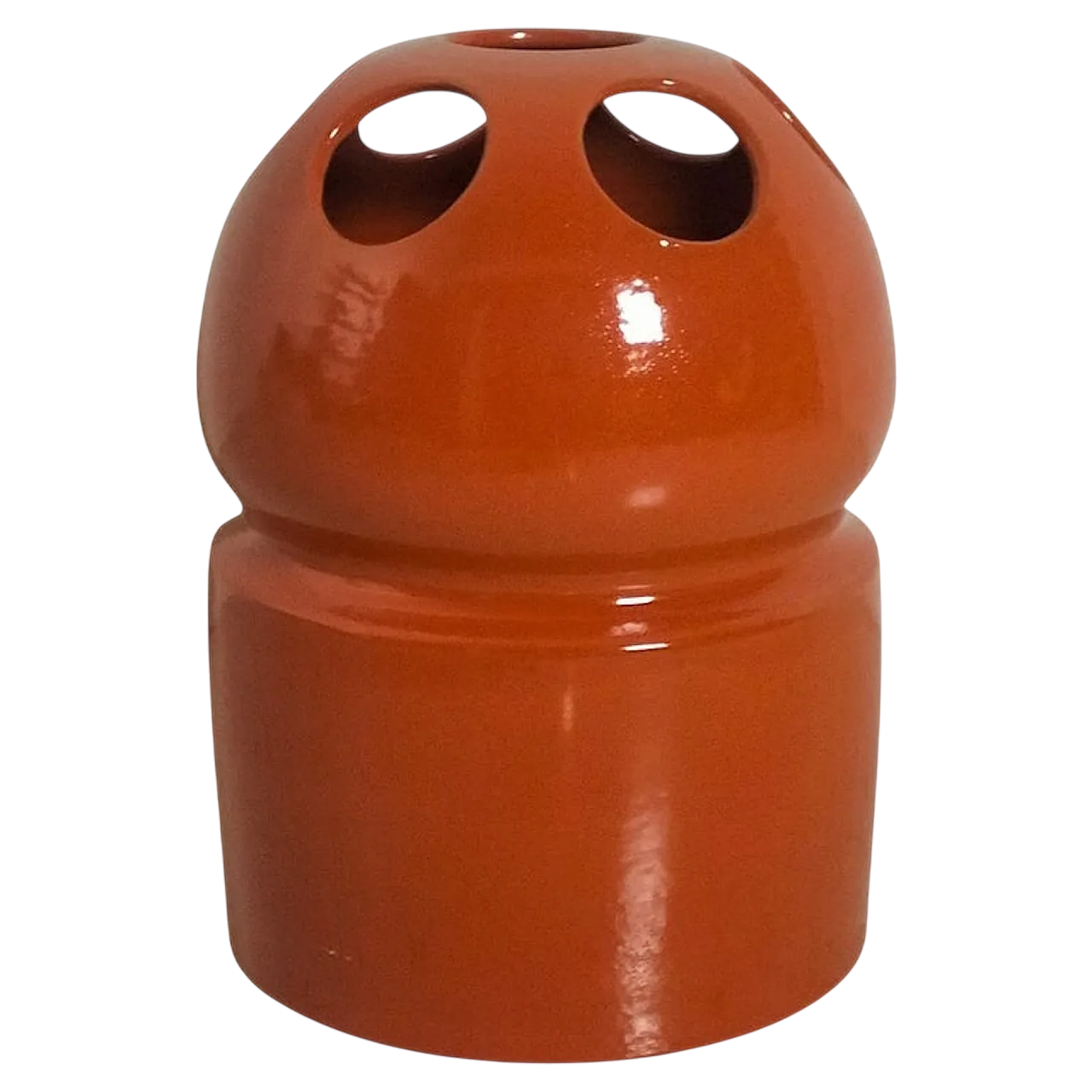 Ceramic Umbrella Stand orange, 1970s 8