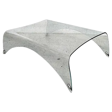 Curved Glass Coffee Table Genio by Massimo Iosa Ghini For Fiam, 2000