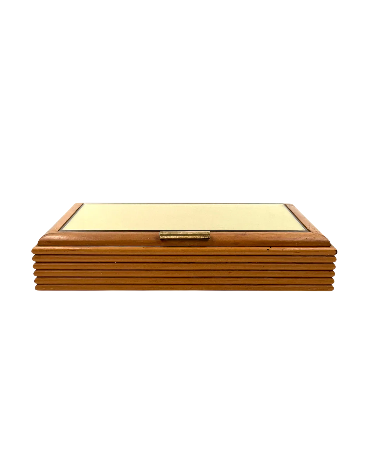 Scatola in legno grissinato Midcentury, Fontana Arte Italia 1970 14