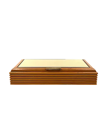 Scatola in legno grissinato Midcentury, Fontana Arte Italia 1970