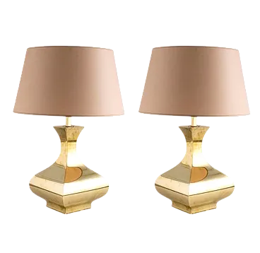 Set of 2 table lamps mod. Piramide, High Society Italy 1970s