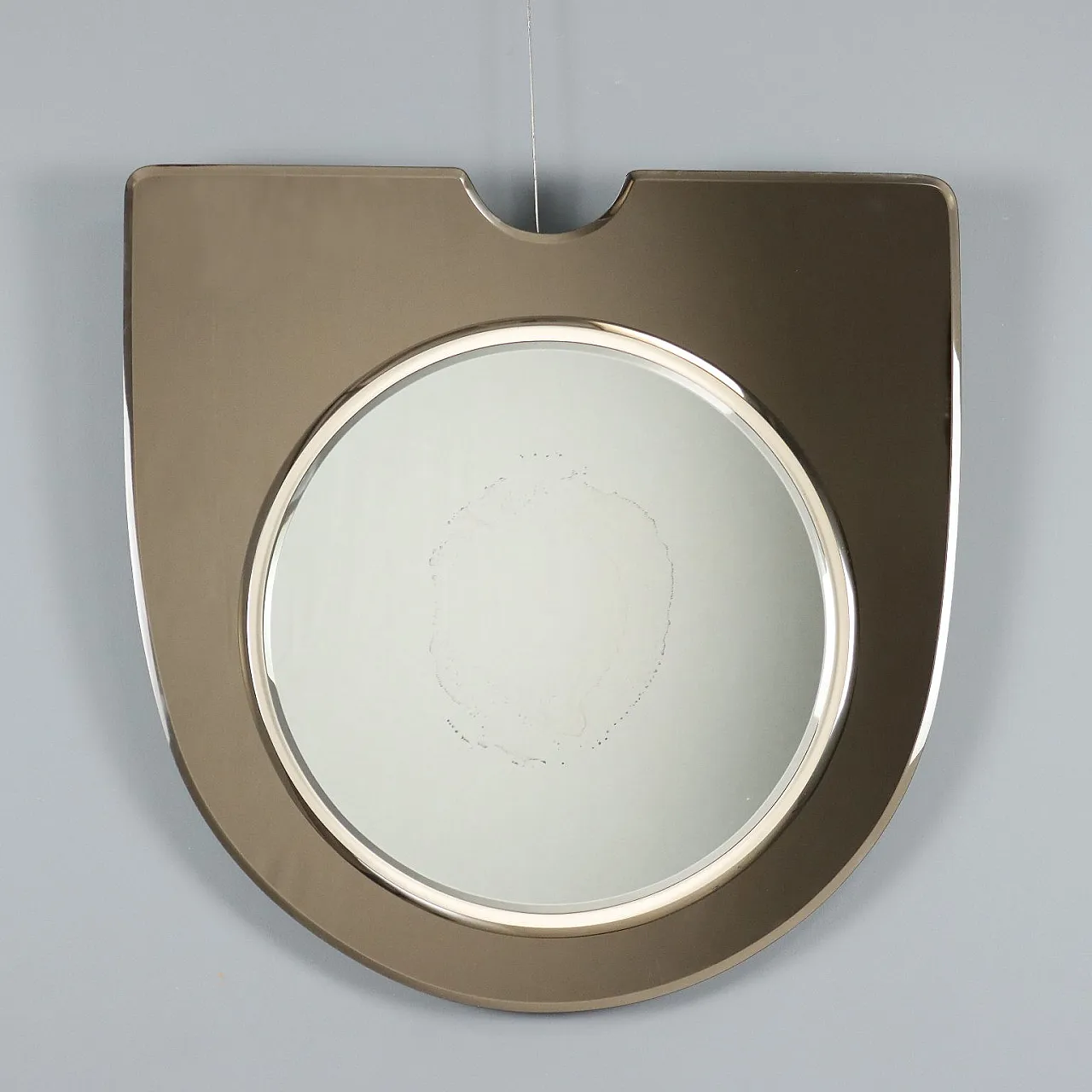 Specchio in legno laccato e vetro fumé, anni '60 1