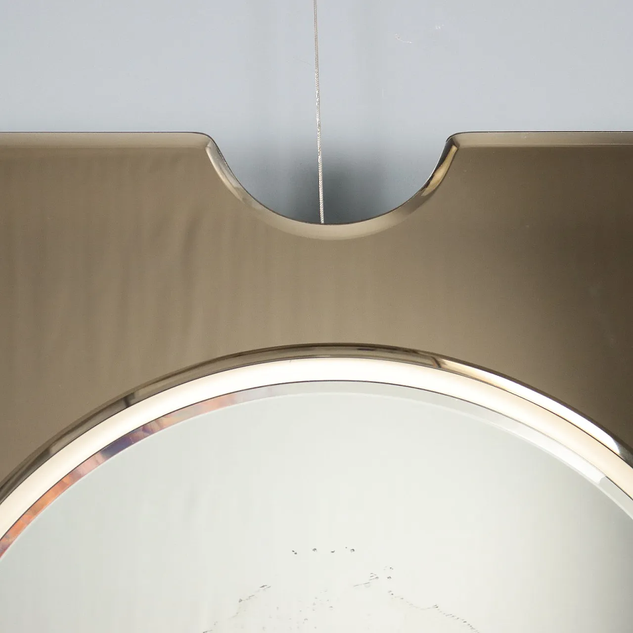 Specchio in legno laccato e vetro fumé, anni '60 3